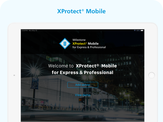 XProtect® Mobile Express & Pro iPad app afbeelding 1