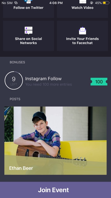 Facechat with influencers