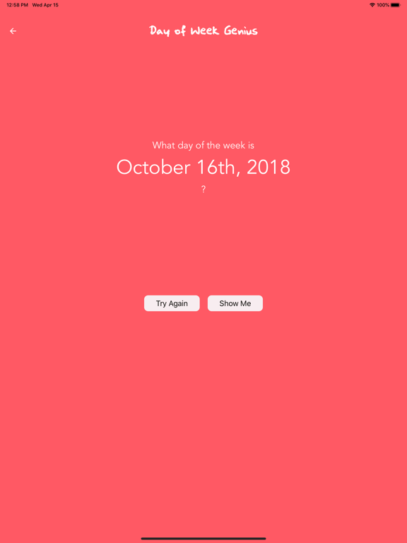 Day of Week Genius iPad screenshot 4 - Productivity app