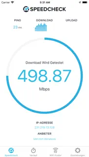 speedcheck internet speed test iphone bildschirmfoto 1