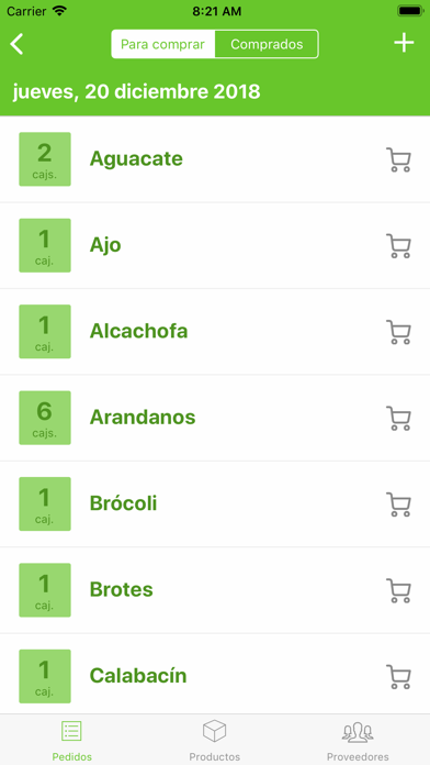 Diario de pedidos Screenshot