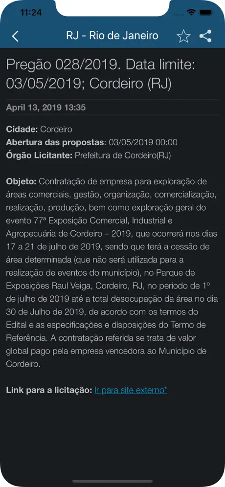 Alerta Licitação