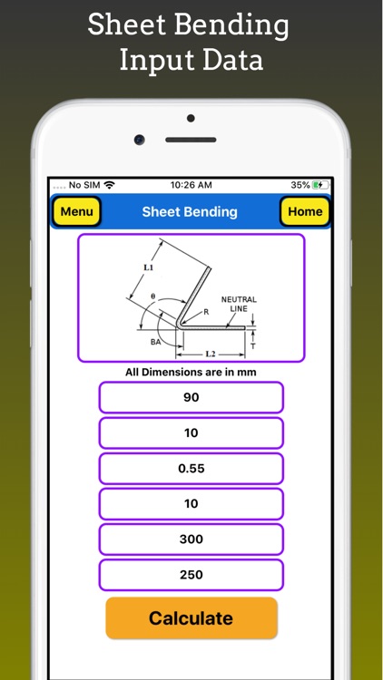Sheet Bending Calc