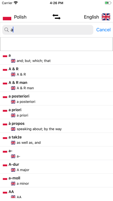 Polish-English Dictionary Screenshot