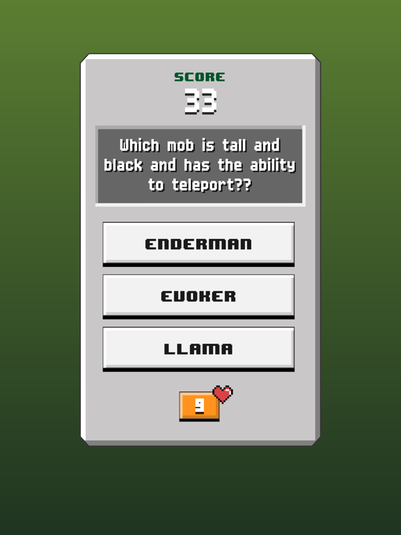 Quiz for Minecraft! iPad screenshot