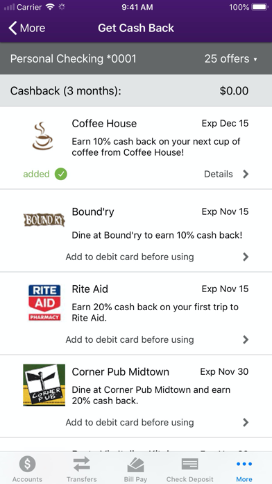 BankFinancial Mobile App Screenshot