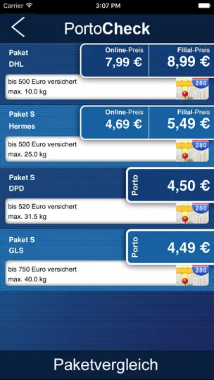 Screenshot von PortoCheck auf dem iPhone 4