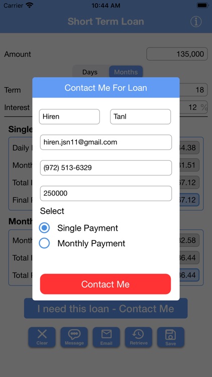 Short Term Loan Calc