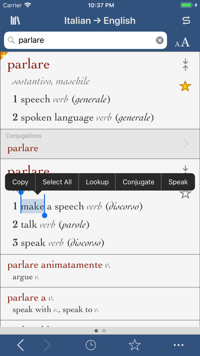 Ultralingua Italian-English Screenshot