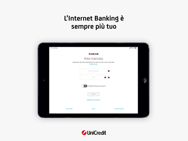 Mobile Banking per Tablet
