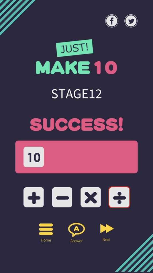 #1. Just make 10 Simple math game (iOS) 由: Taro Horiguchi