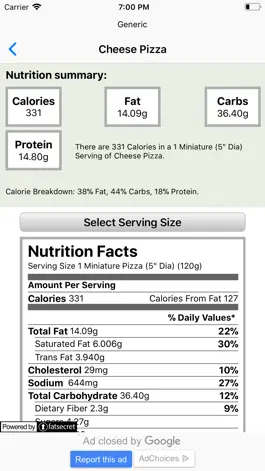 Game screenshot Nutrition Info apk