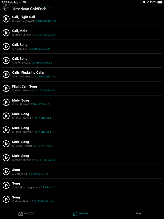 GoBird - Guide to Nearby Birds iPad screenshot