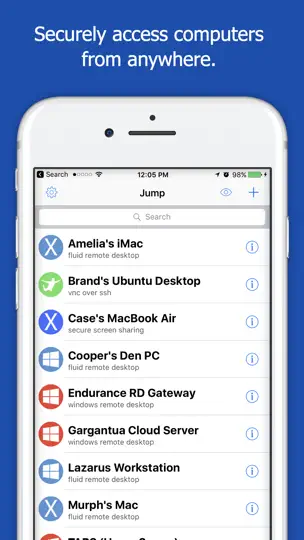 Captura de pantalla de Jump Desktop (RDP, VNC, Fluid) en iPhone 1