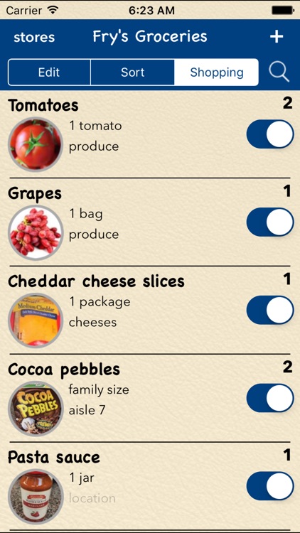 Our Family Shopping List