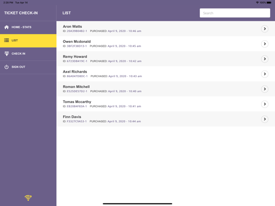 Checkinera iPad screenshot 5 - Entertainment app
