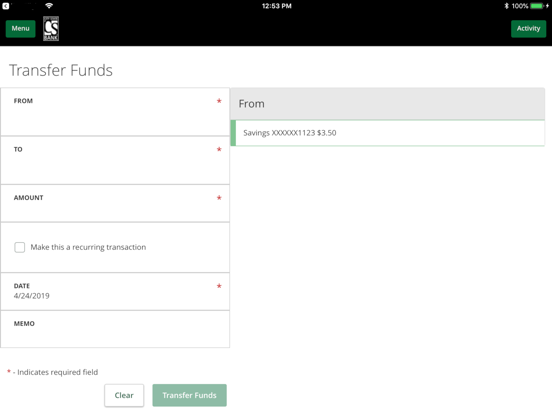 City State Bank Mobile Banking iPad screenshot 4 - Finance app