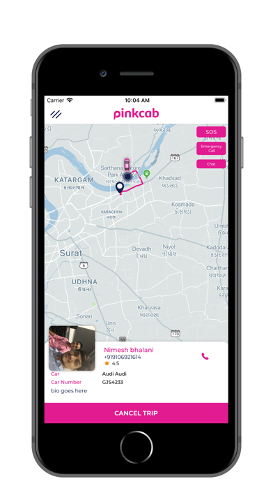 PinkCab Passenger Screenshot