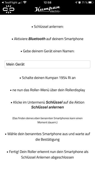 Screenshot #1 pour Kumpan Key