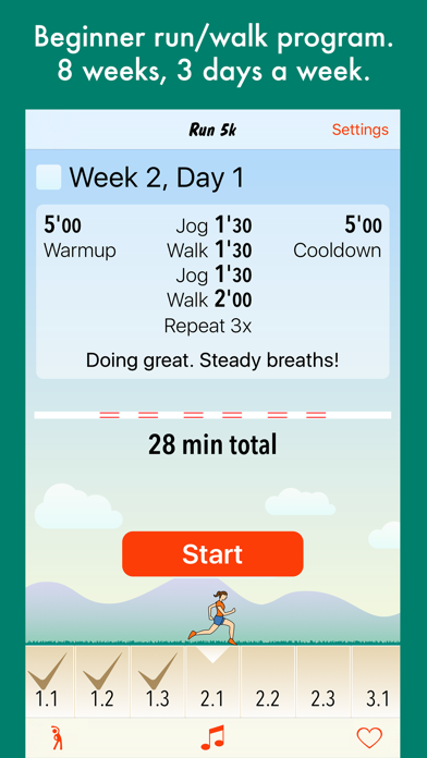 Screenshot #1 pour Run 5k - couch to 5k program