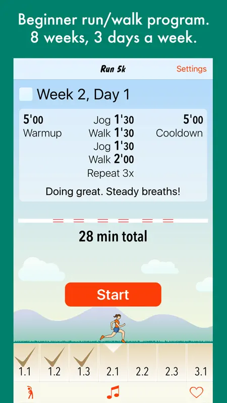 Run 5k - couch to 5k program screenshot 1 of 6