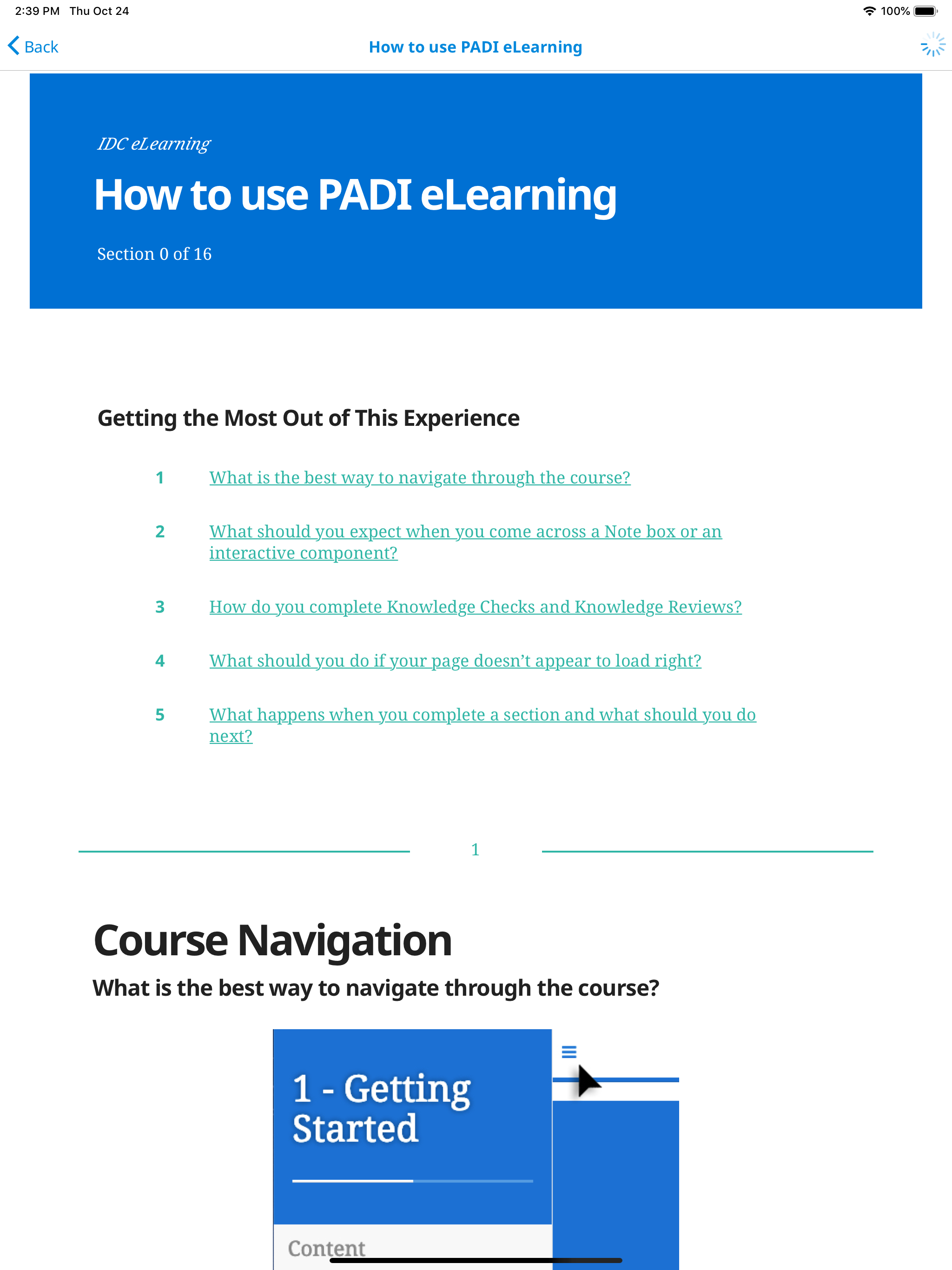 PADI Training