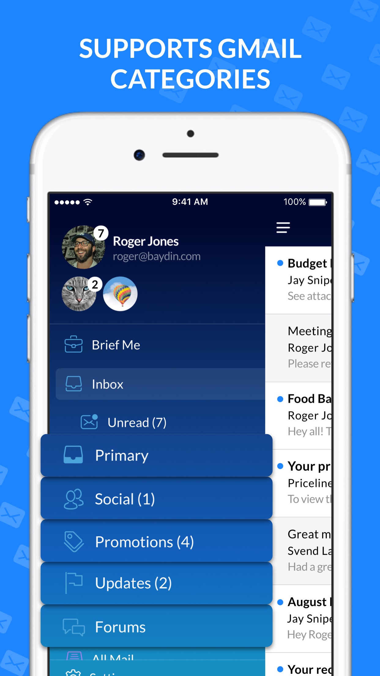 Screenshot do app Email Client - Boomerang Mail