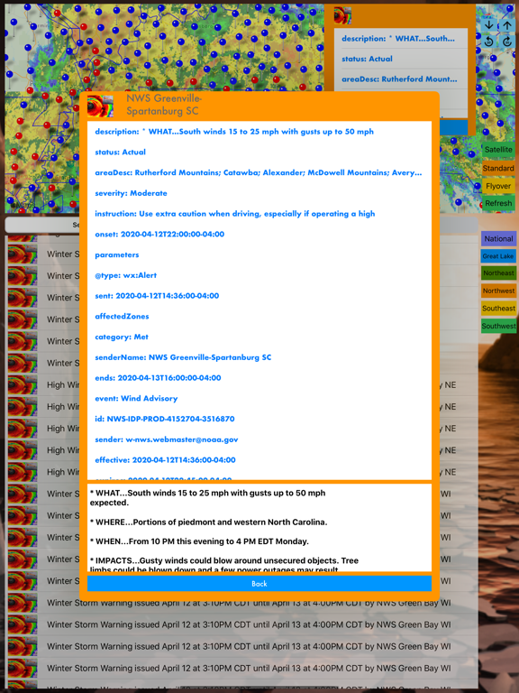 Instant NOAA Alerts 3D Elite iPad screenshot 8 - Weather app