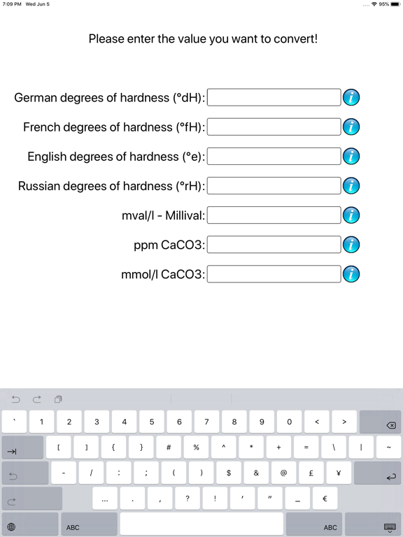 Converter for Water Hardness iPad screenshot