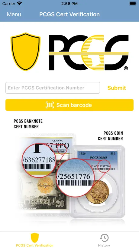 PCGS Cert Verification