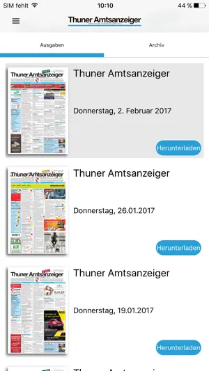 Thuner Amtsanzeiger Mobile screenshot 1