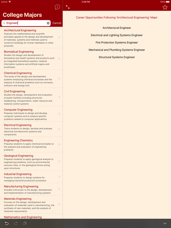 Screenshot #5 pour College Majors