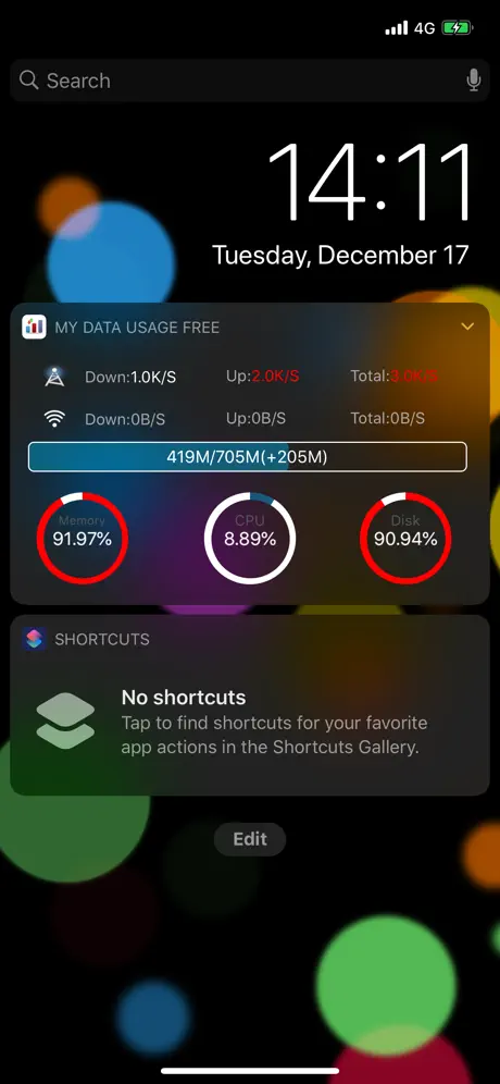 My Data Usage Cellular Widget