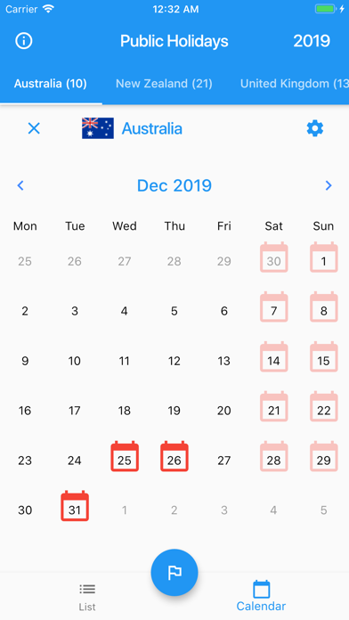Screenshot #2 pour Public Holidays