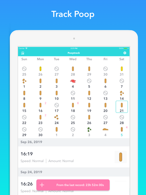 Screenshot #4 pour PCal - Poop Tracker,Calendar