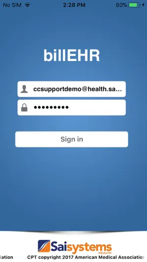 billEHR screenshot 1
