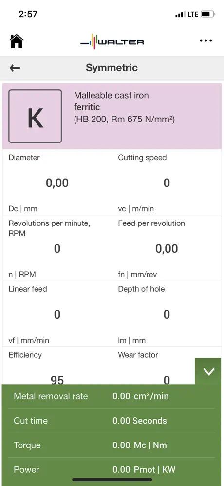 Walter Machining Calculator