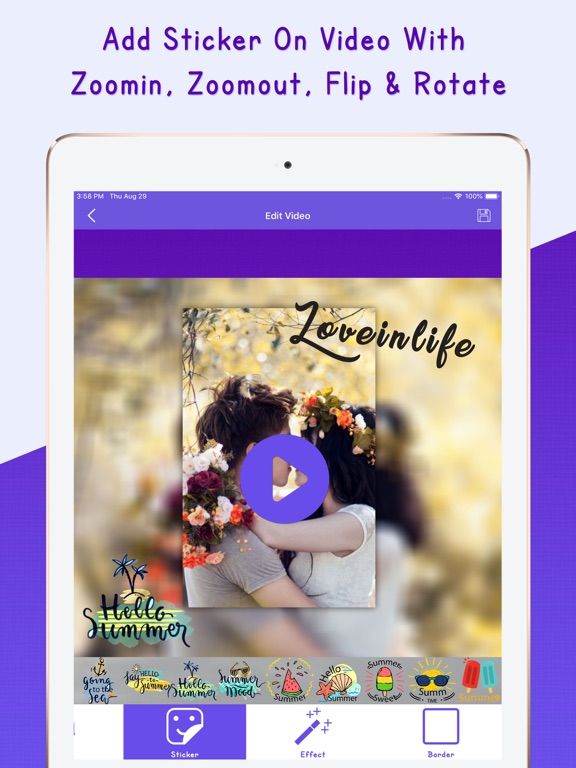 Square Blur Photo Video Editor iPad screenshot