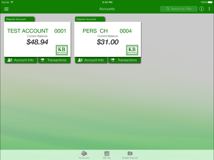 Kentland Bank Mobile for iPad