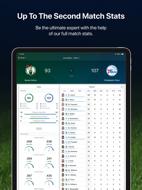 Screenshot #5 pour NBA Live for iPad: Live scores