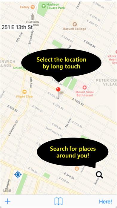 Address note-place, navigation Screenshot