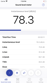 NIOSH Sound Level Meter screenshot