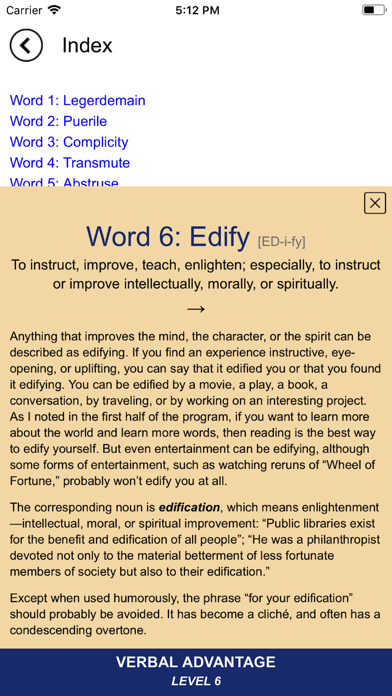 Verbal Advantage - Level 6 Screenshot
