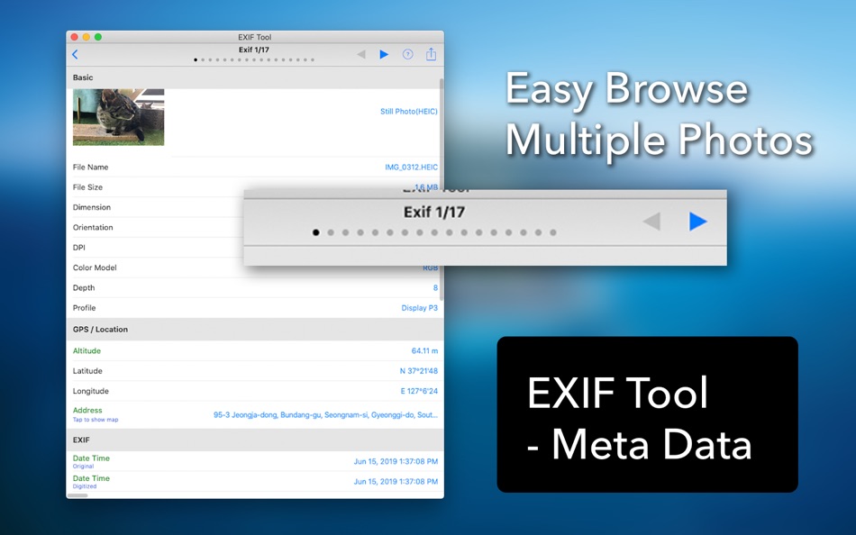 #8. EXIF Tool : Metadata Tool (macOS) Podle: Dongwook Cho
