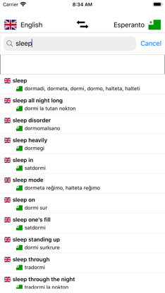 Esperanto-English Dictionary screenshot 3