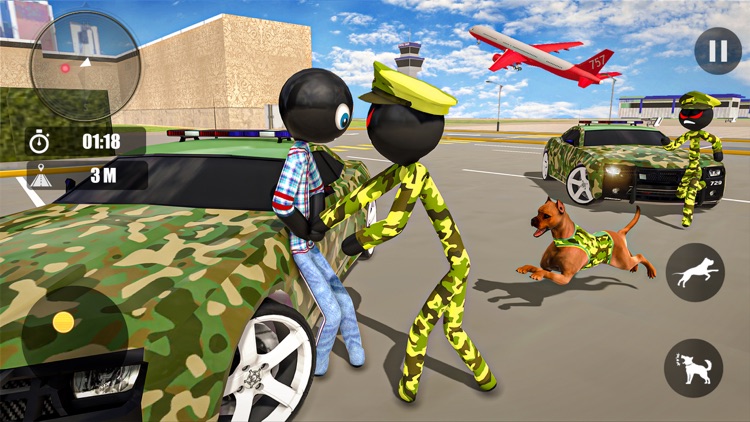 Stickman Army Dog Chase screenshot-4