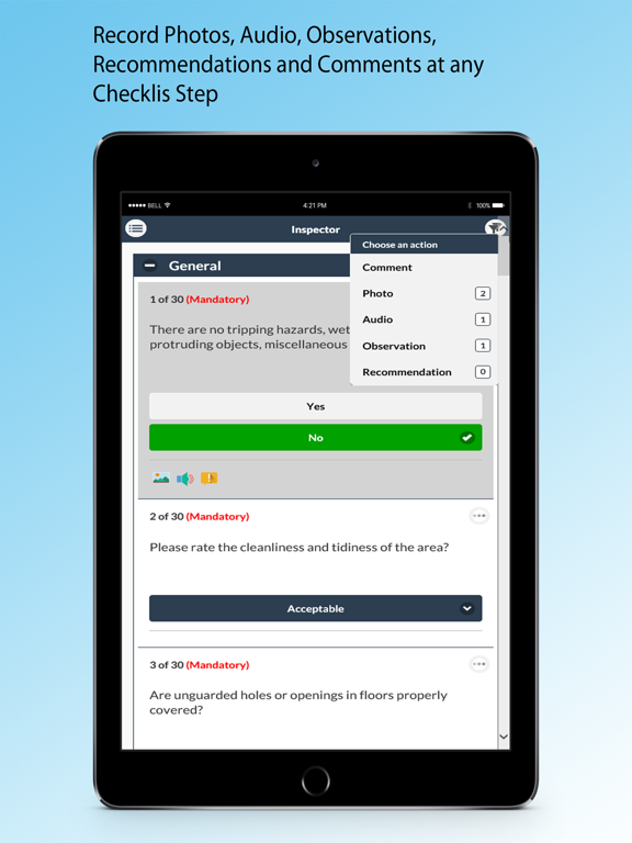 Inspector - Safety Inspections iPad screenshot 3 - Productivity app
