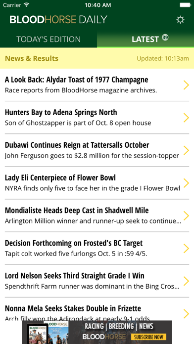 Blood-Horse Daily iPhone screenshot 5 - News app