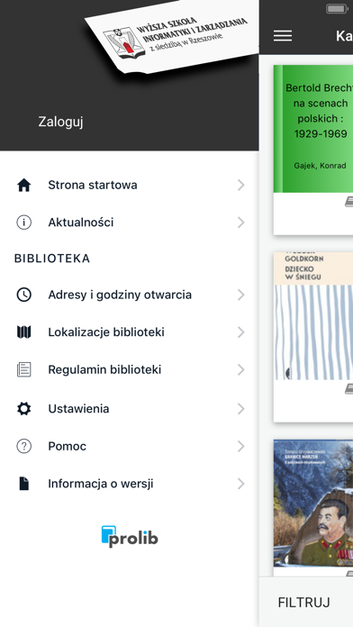 WSIiZ Rzeszów - mPROLIB screenshot 3