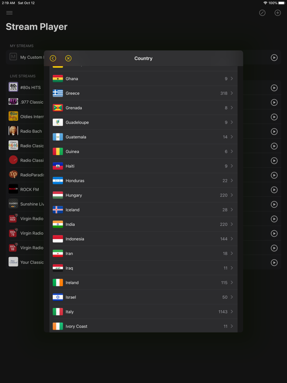 Audio Stream Player iPad screenshot 9 - Music app